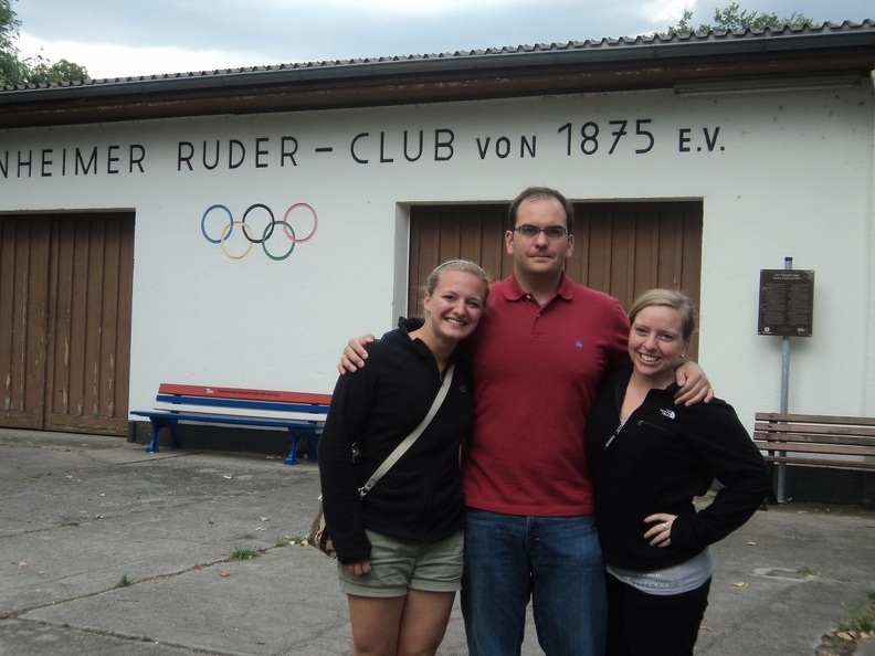 1 Caitlin Doug and Anna at the Mannheimer Ruder-Club.JPG